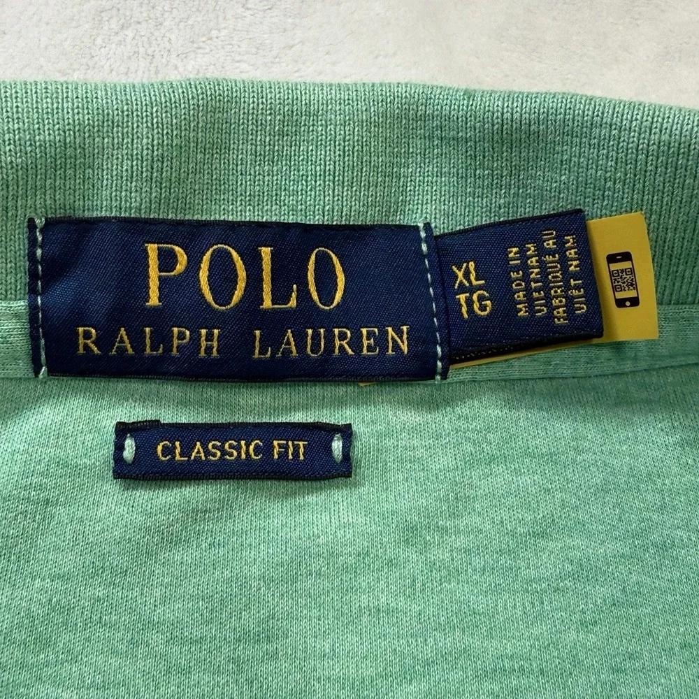 Polo Ralph Lauren Classic Fit Polo Shirt XL Green Heather Big Pony Golf Cotton